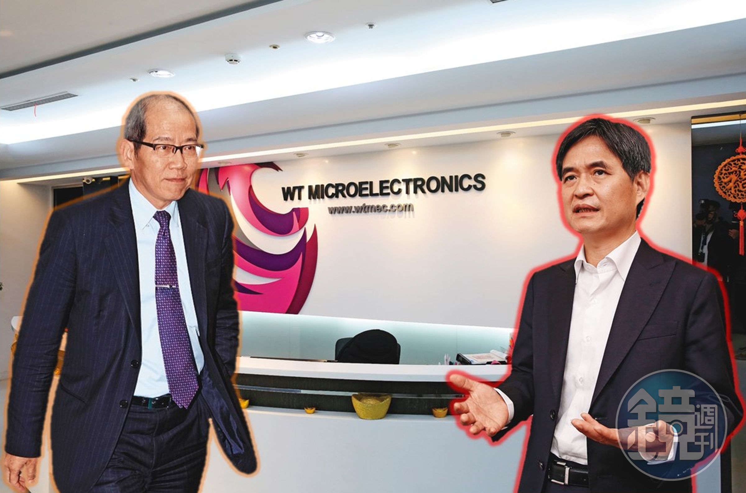 文曄董事長鄭文宗（右）對本刊表示，大聯大被中國國家市場監督管理總局約談，顯示收購案已踩到法律紅線。大聯大董事長黃偉祥（左）出奇招想收購文曄，想不到卻遇對方頑強抵抗。