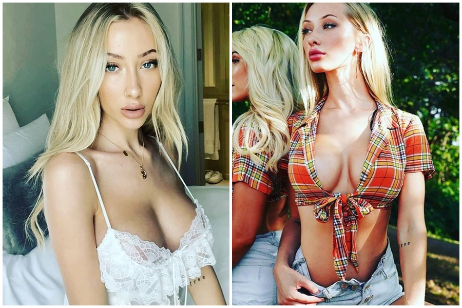 美國辣模凱倫為澳洲無尾熊發起裸照募款，貼文引起瘋傳。（翻攝自kaylen.ward.official IG）