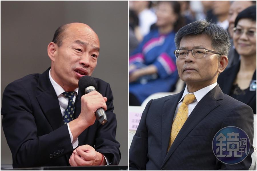 前高雄縣長楊秋興（右圖）不支持韓國瑜（左圖）當總統有5大理由。（資料照）