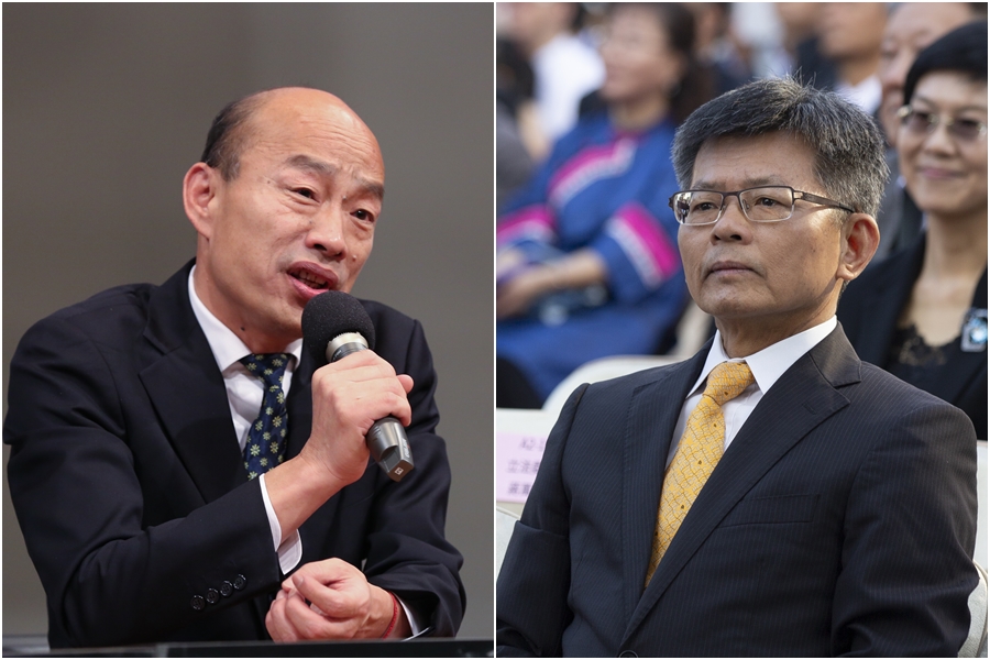 前高雄縣長楊秋興（右圖）不支持韓國瑜（左圖）當總統有5大理由。（資料照）