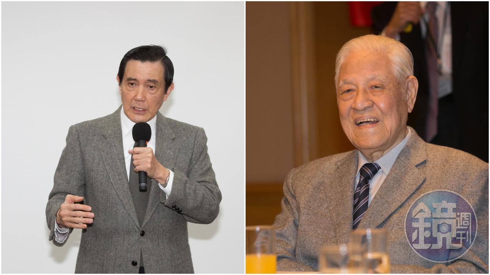 高齡已97歲的前總統李登輝(右)將無法前往投票,馬英九(左)仍將前往台北市文山區附近的投開票所投票。