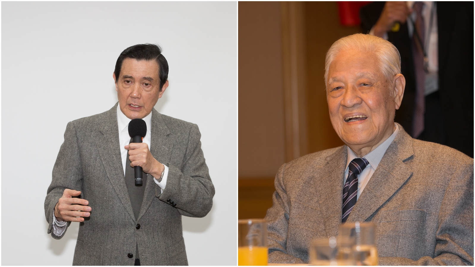 高齡已97歲的前總統李登輝（右）將無法前往投票，馬英九（左）仍將前往台北市文山區附近的投開票所投票。