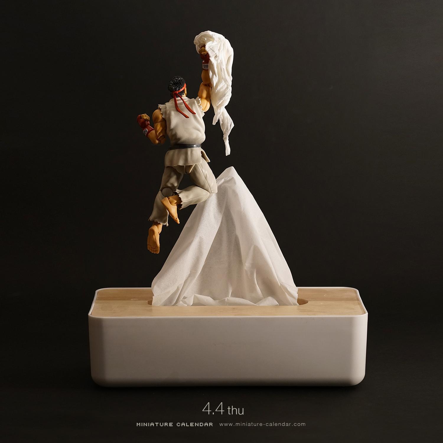 面紙昇龍拳。（翻攝自MINIATURE CALENDAR）