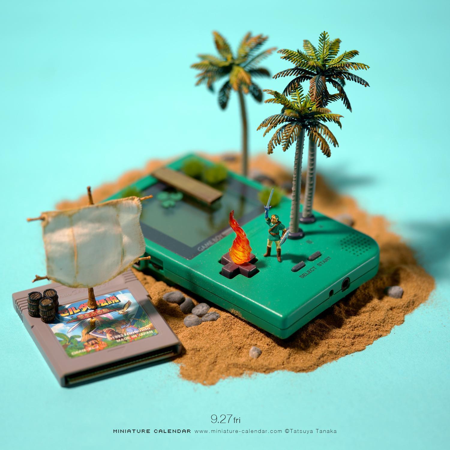 織夢島上的林克。（翻攝自MINIATURE CALENDAR）