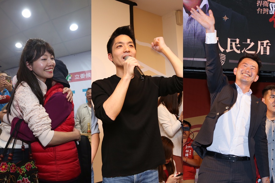 第10屆立委選舉結果出爐，高嘉瑜、蔣萬安、陳柏惟（由左至右）都獲得勝選。