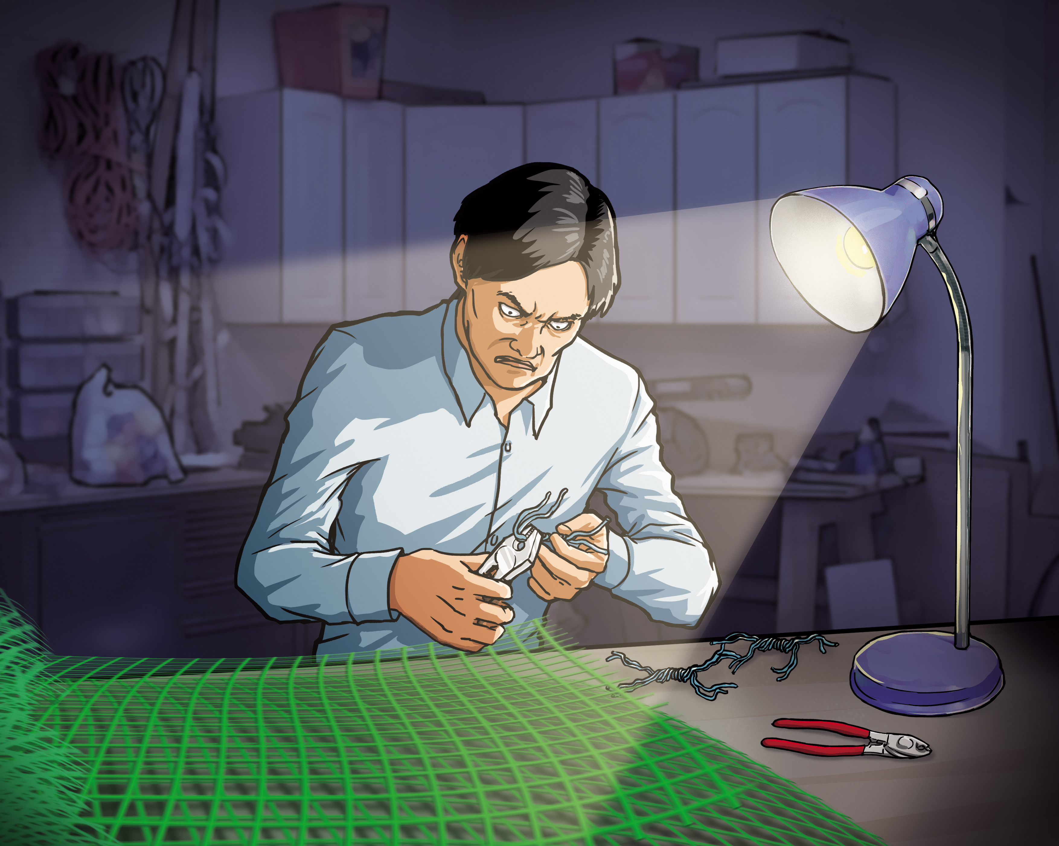 廖正中在租屋處製作籠子，準備執行縝密的自殺計畫。