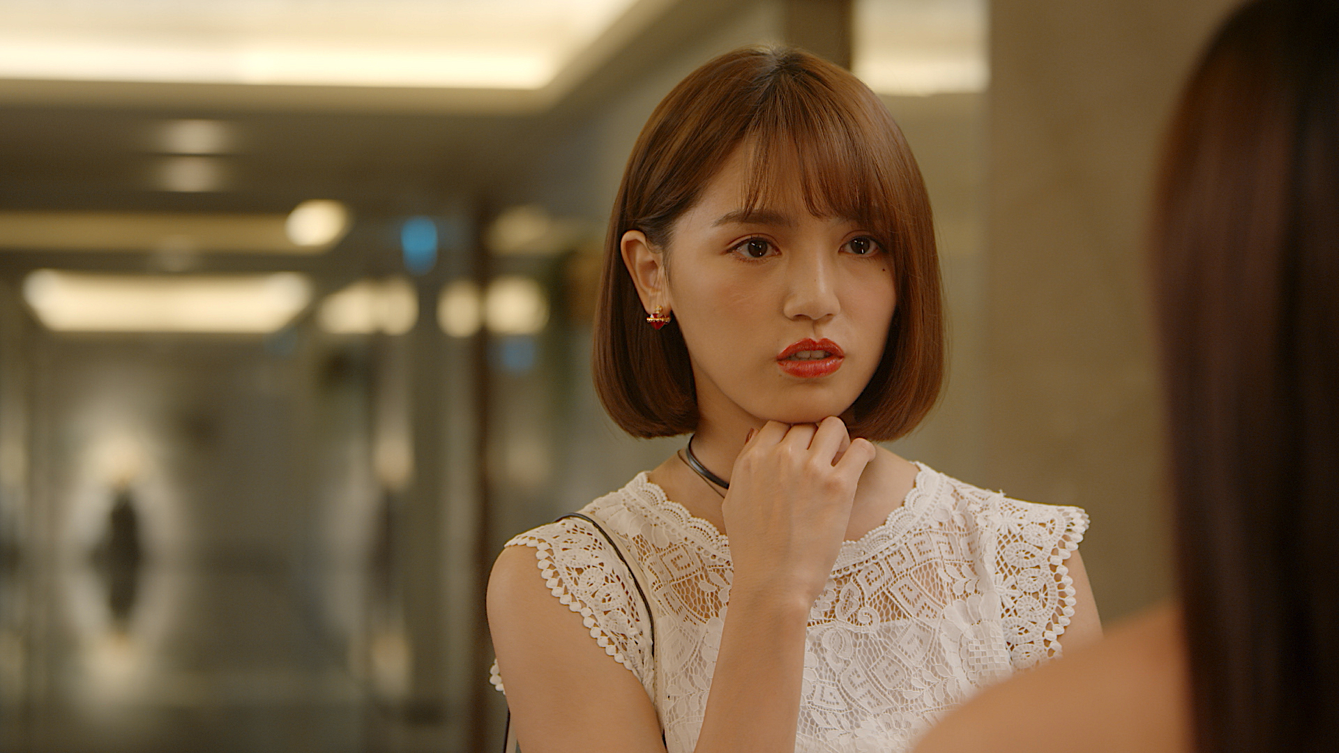 謝雨芝自認自己有一雙無辜純潔的雙眼，兩排天生的長睫毛，眨著眨著看起來就像涉世未深的小女孩。（《來勾引我男友吧》劇組提供）