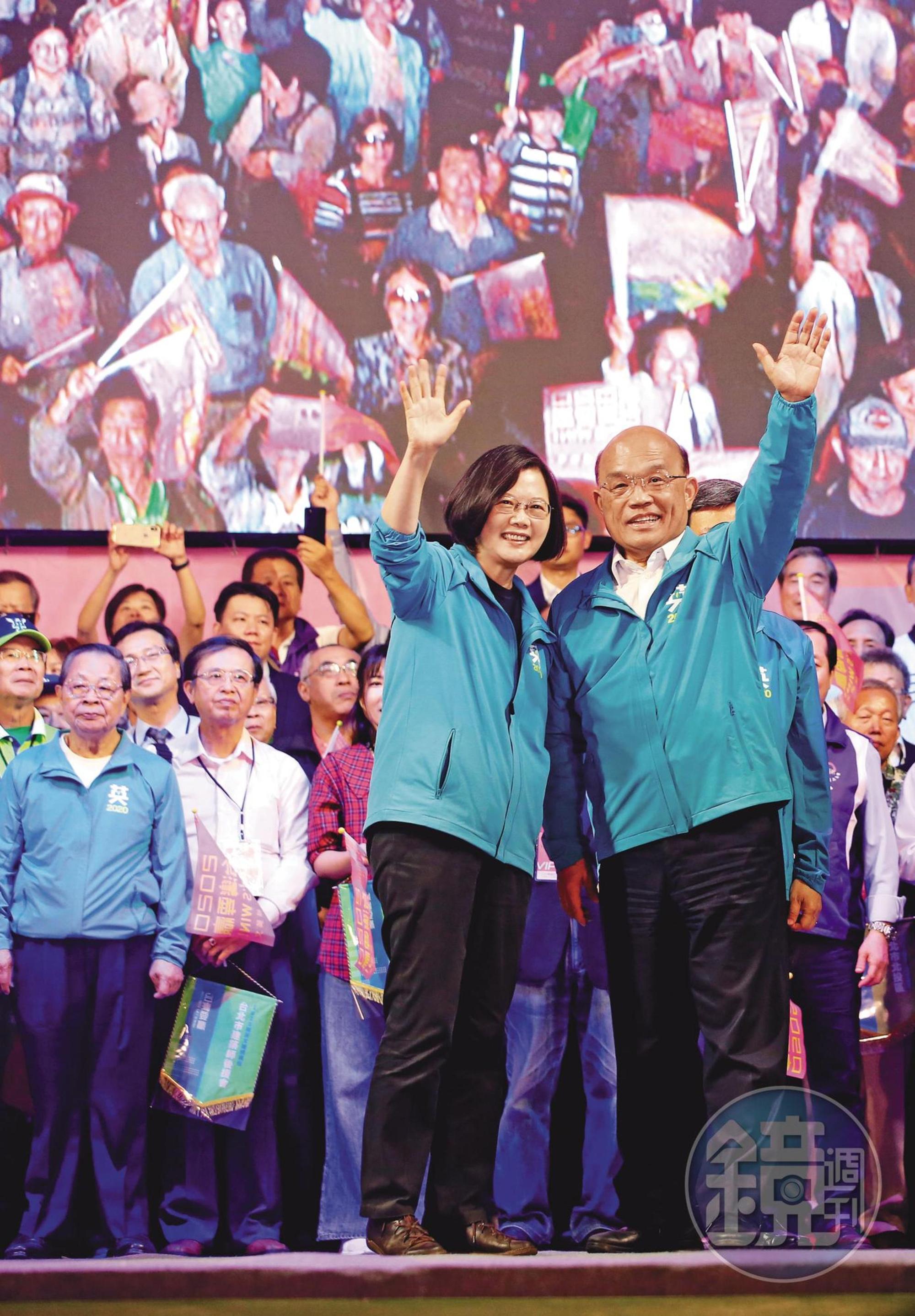 蘇貞昌是蔡英文總統任內的第3任閣揆,挺過此次大選,黨內也看好2人在第二任期能再繼續合作。