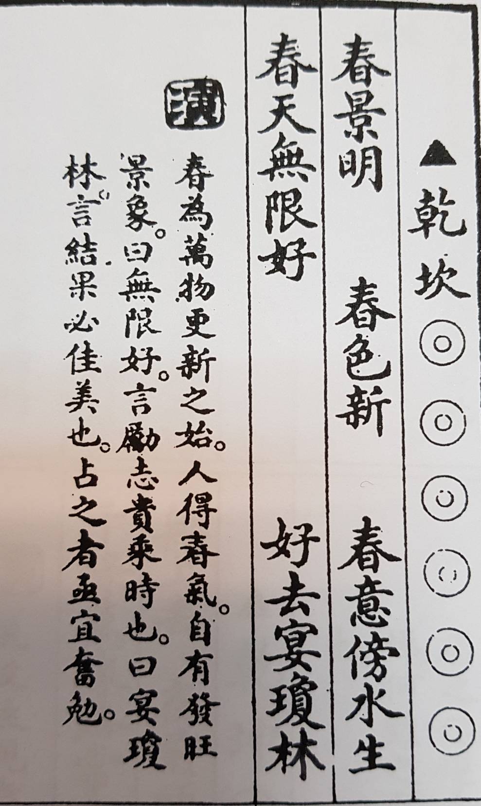 2018年底九合一大選後，姜太公賜「乾坎」卦，其卦象即顯示，當時處於劣勢的蔡英文，終究會倒吃甘蔗。（姜太公道場提供）