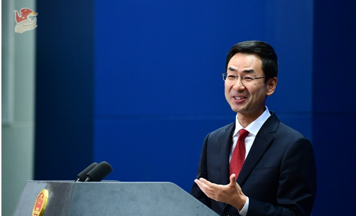 針對總統蔡英文的發言，中國外交部發言人耿爽重申世界上只有一個中國。（翻攝中國外交部）