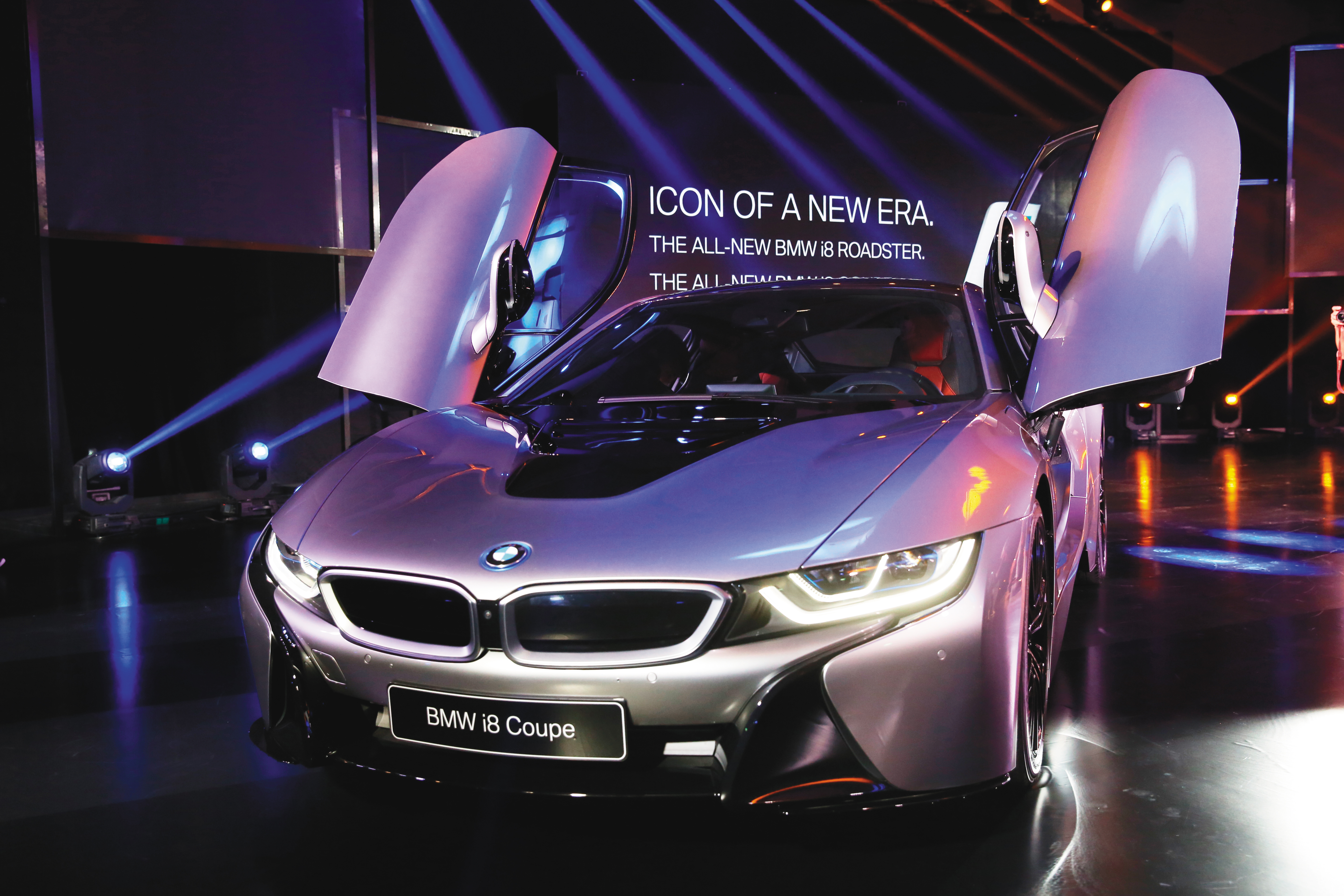 BMW旗下的電動車i8，使用艾姆勒生產的晶片散熱模組。（吳貞慧攝）