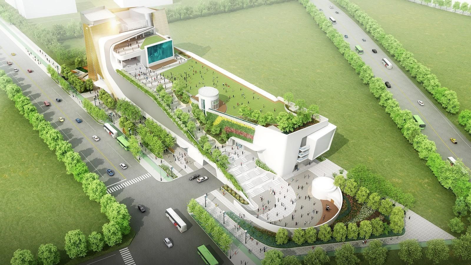 位於水湳經貿園區的「中台灣電影中心」模擬示意圖。（台中市新聞局提供）