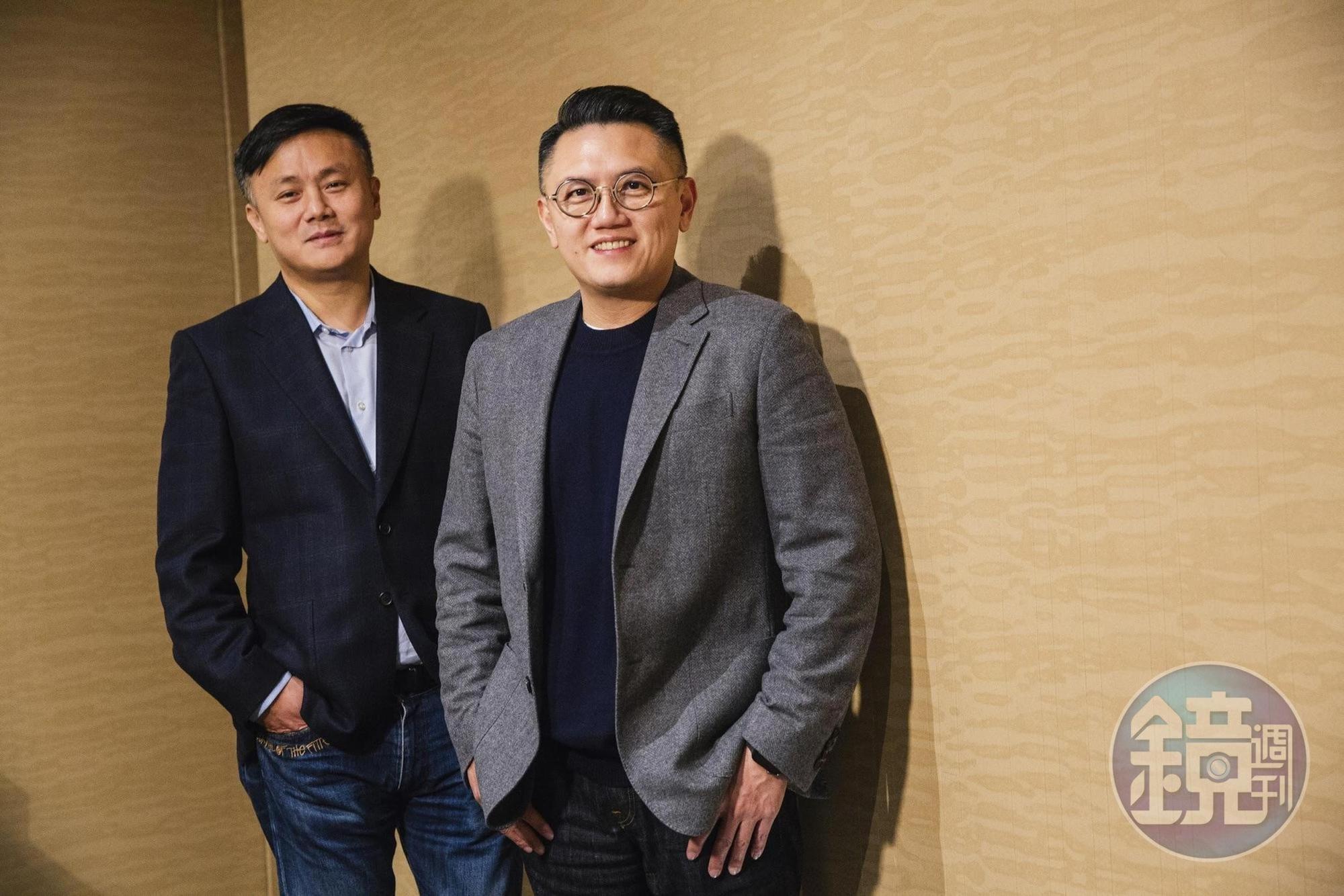 董俊毅（左）與邱泰翰（右）兩位企業家二代，共同投資看好的純愛片《你的情歌》。