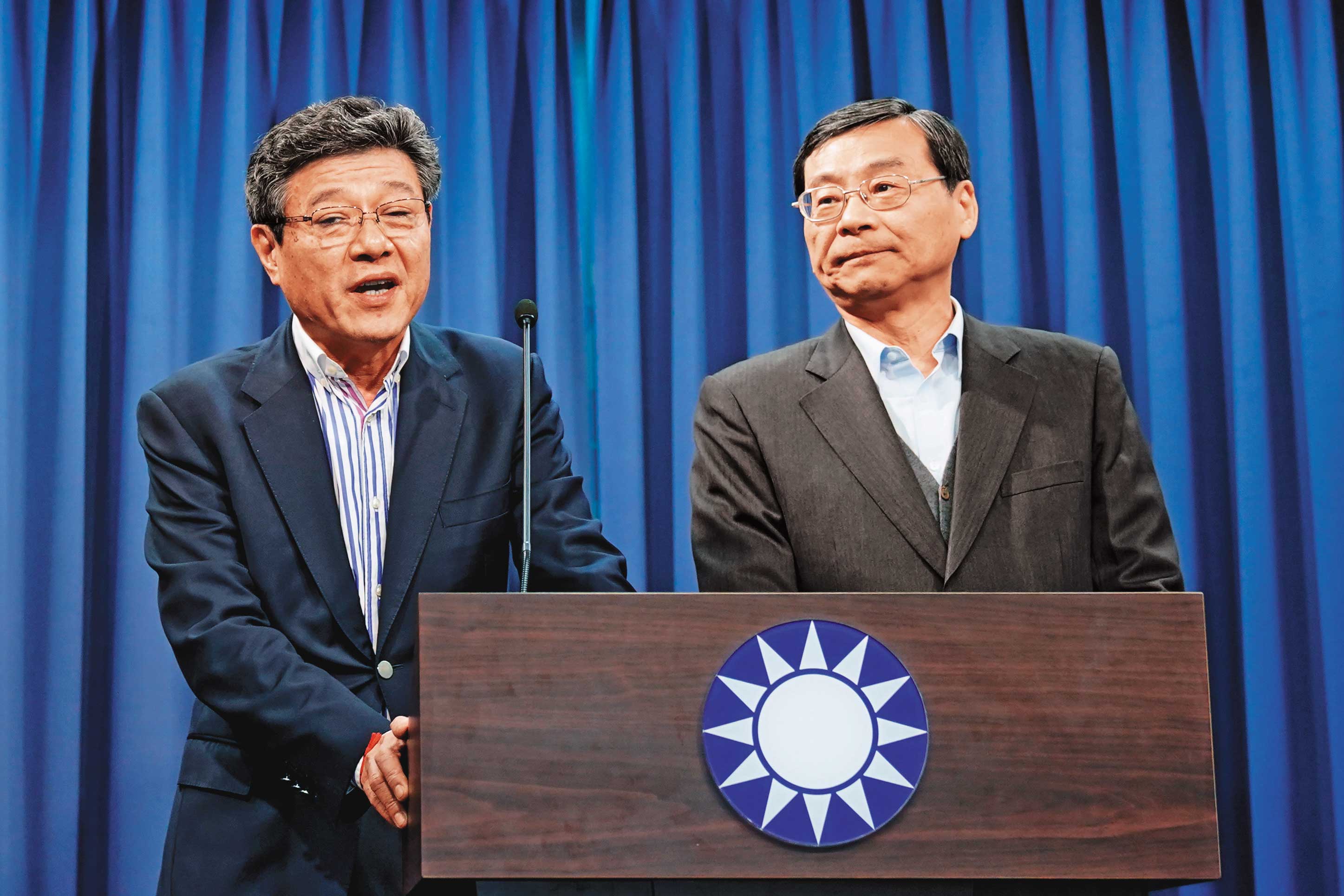 吳敦義下台後,黨務進入看守狀態,由林榮德(左)代理黨主席、曾銘宗(右)代理祕書長。