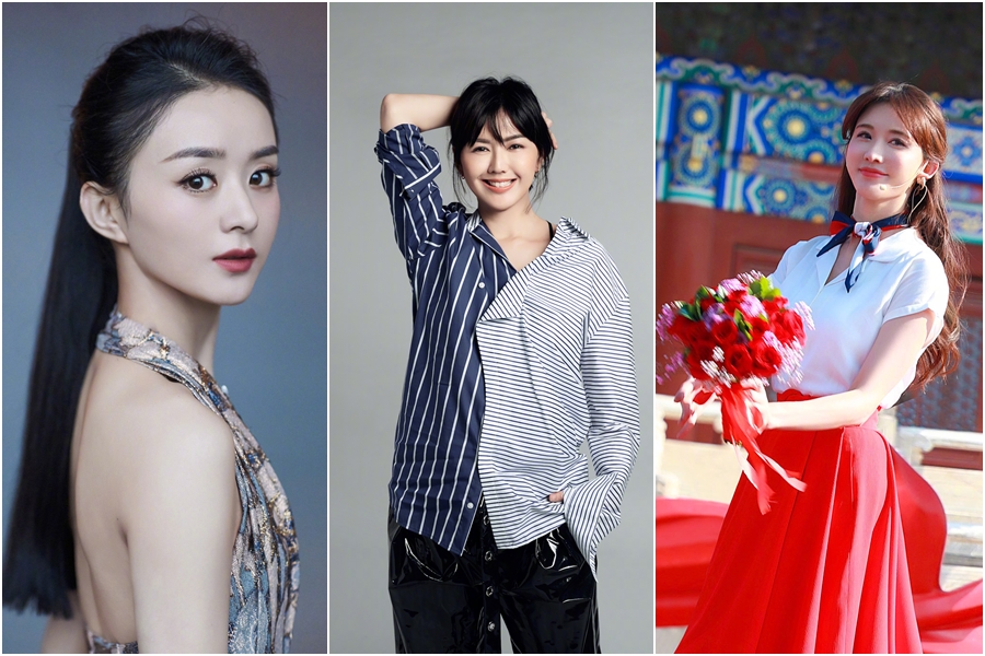 趙麗穎（左起）、孫燕姿和林志玲對於省錢相當有心得。（翻攝自微博）