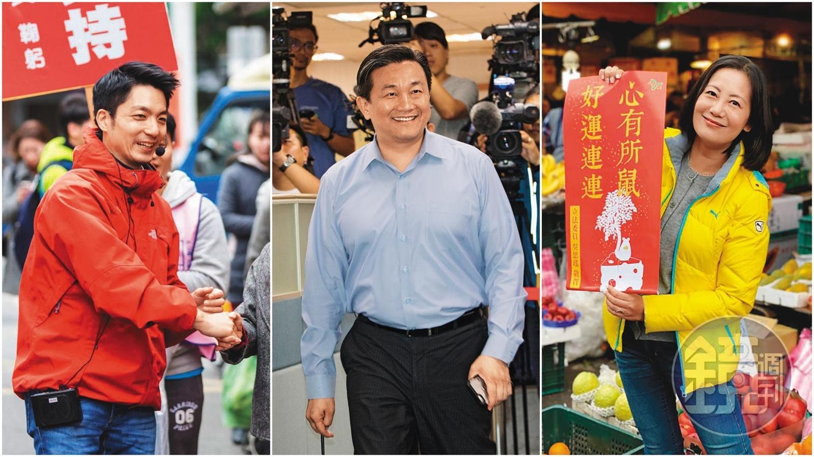 研究室位於青島一館的立委蔣萬安、王定宇、吳思瑤等13人，這次選戰都順利連任。（合成圖，翻攝自蔣萬安臉書、攝影組）