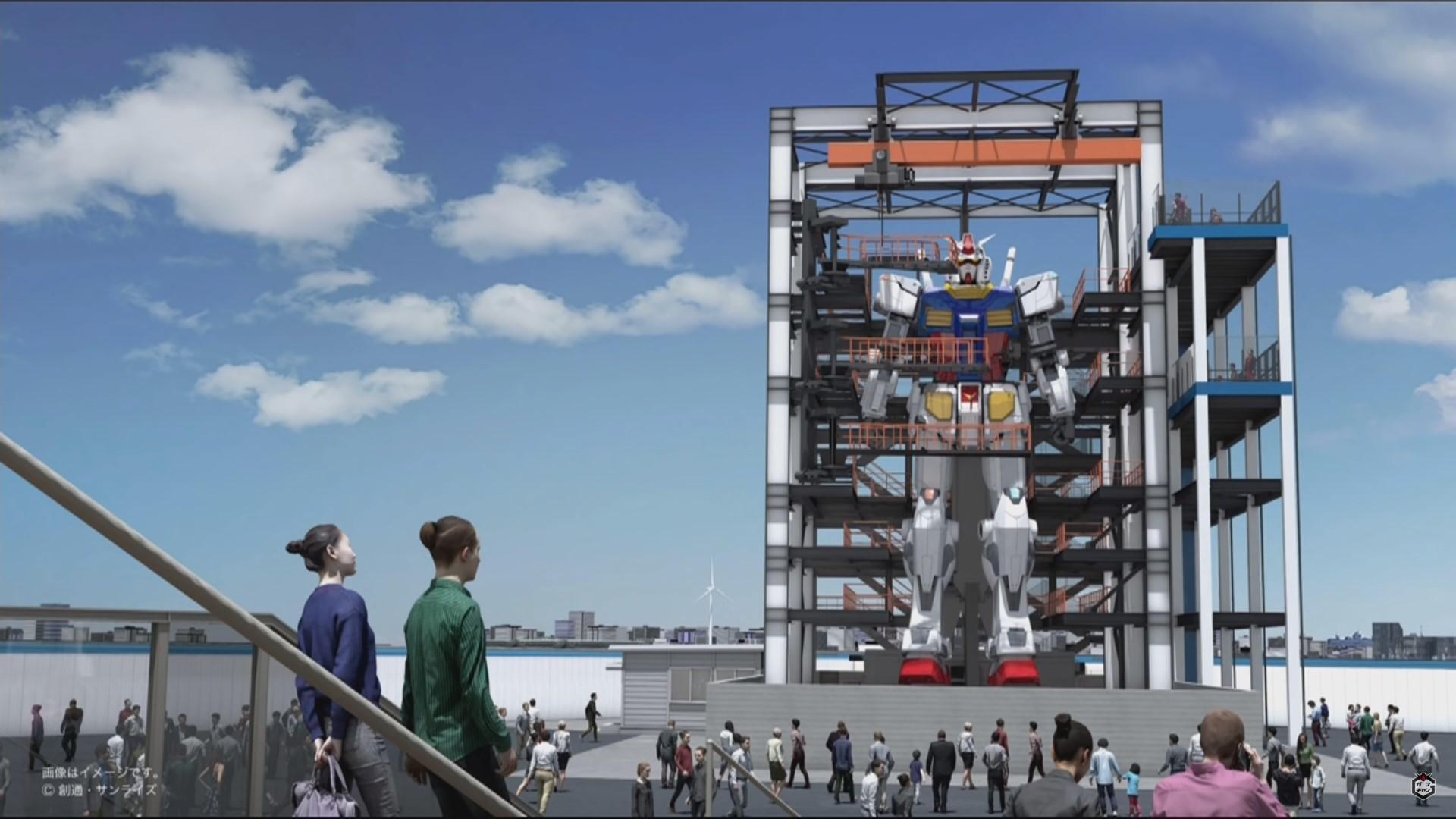 現場模擬圖,觀眾會跟鋼彈保持一定距離。(翻攝自ガンダムチャンネル YouTube頻道)