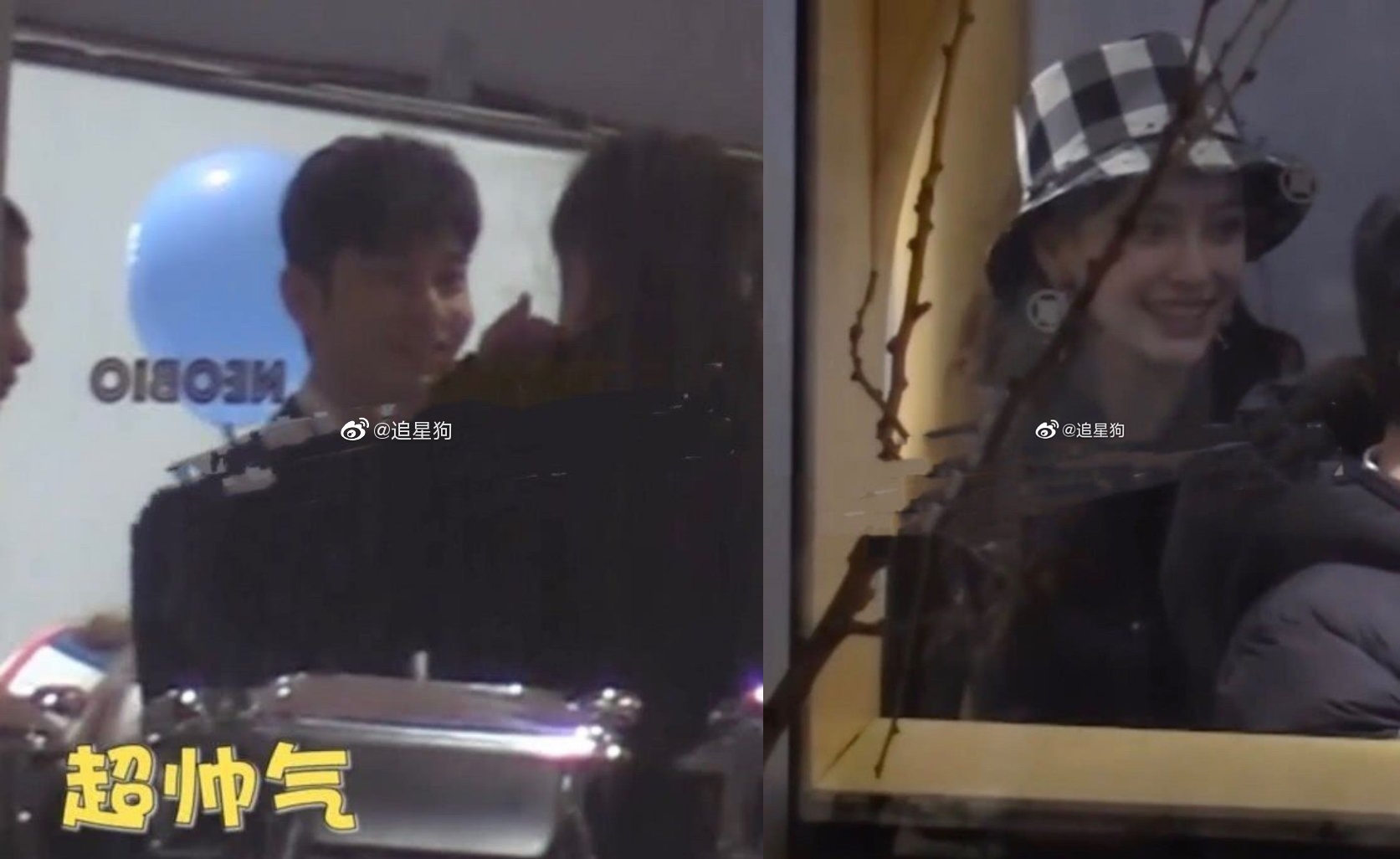 黃曉明與Angelababy心情大好，四處與賓客寒暄。（影視劇大神微博）