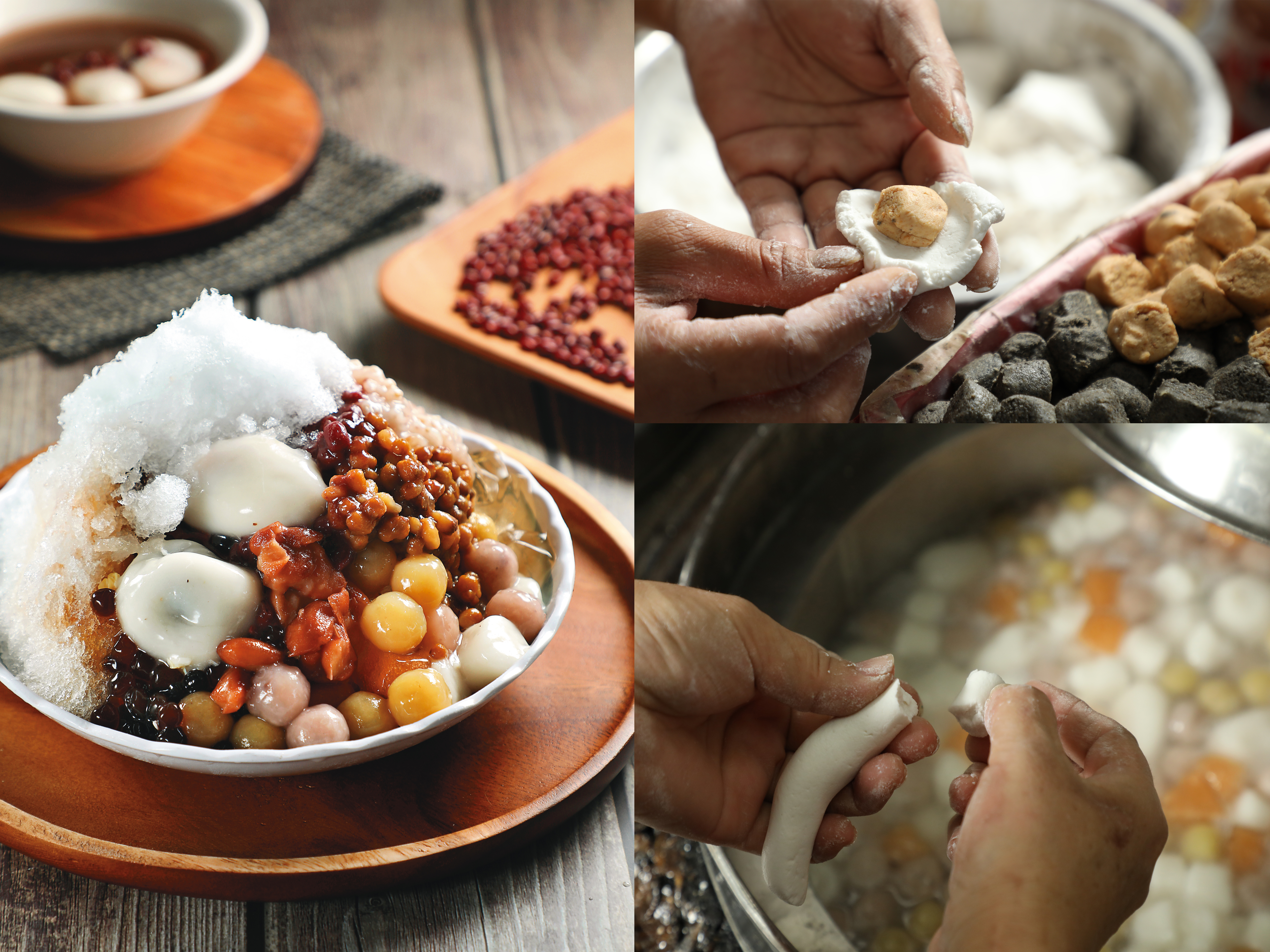 嘉義「劉湯圓」的「綜合燒冷冰」，能一口氣嘗到手工湯圓和自製蜜豆等好料，最沒遺憾。（45元／碗）