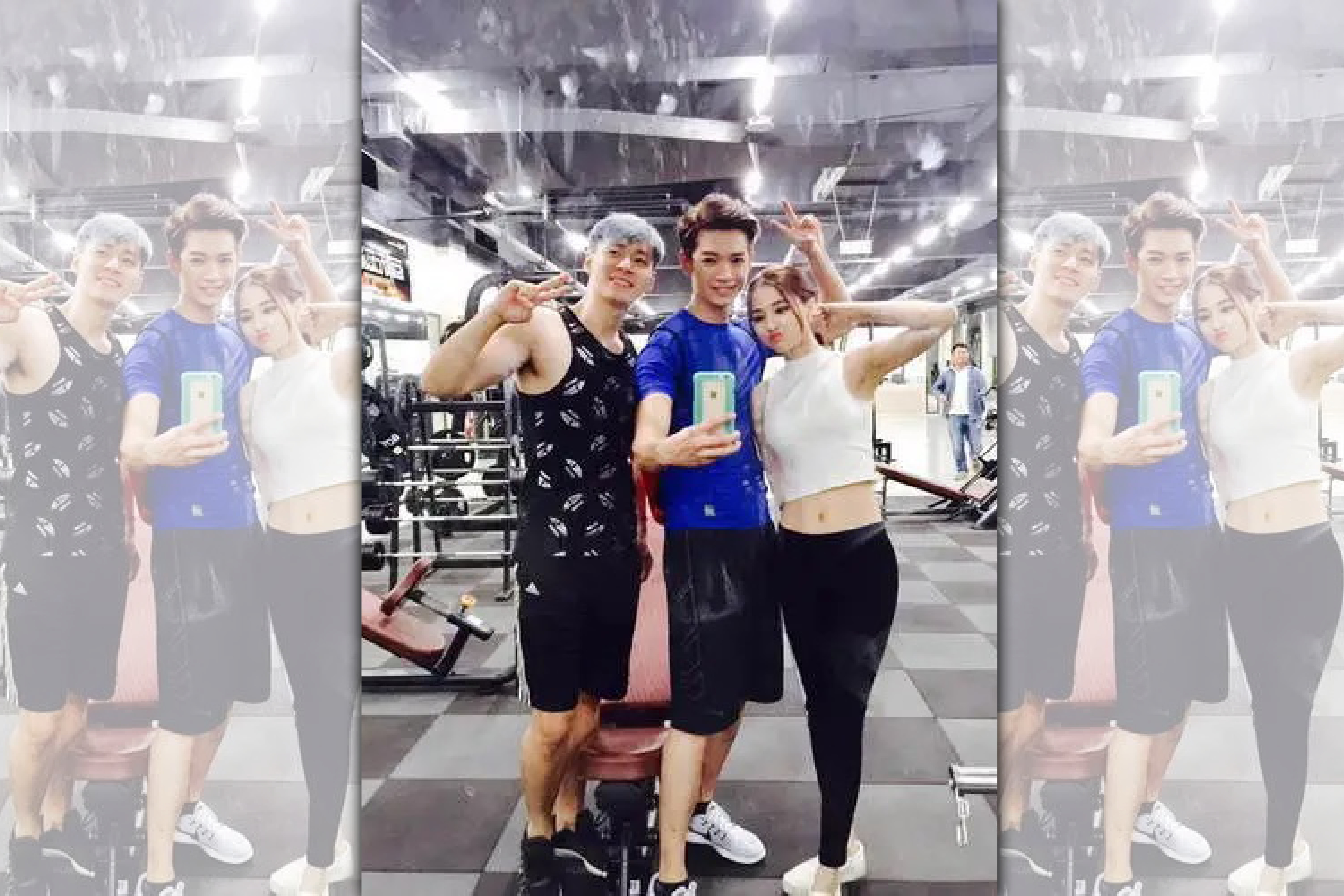 藍燕（右）曾和辰亦儒交情不錯，還一起健身。（翻攝藍燕微博）