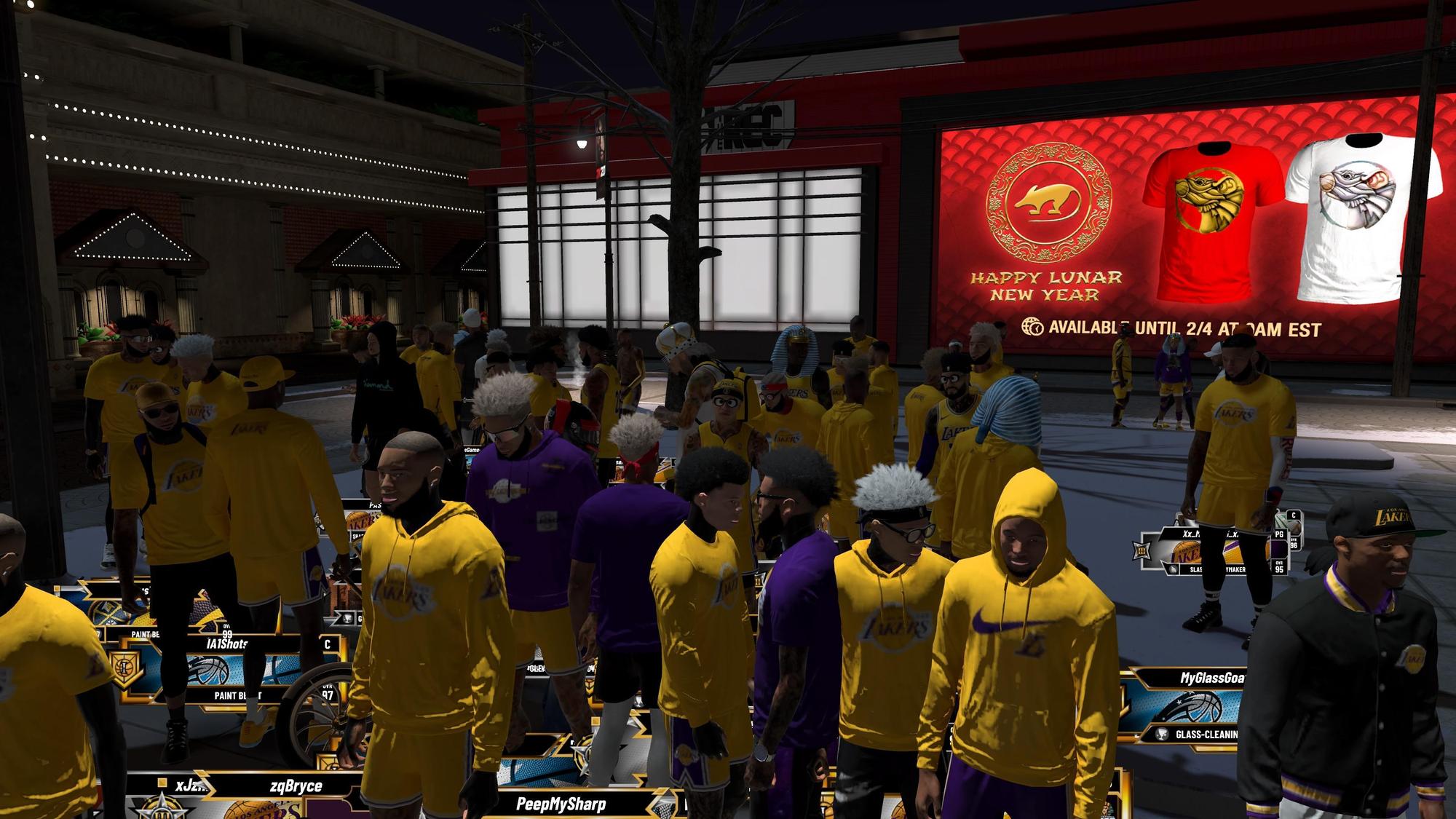 《NBA 2K20》玩家自發穿上湖人服飾,紀念意外喪生的布萊恩。(翻攝自@JordanGotBan Twitter)