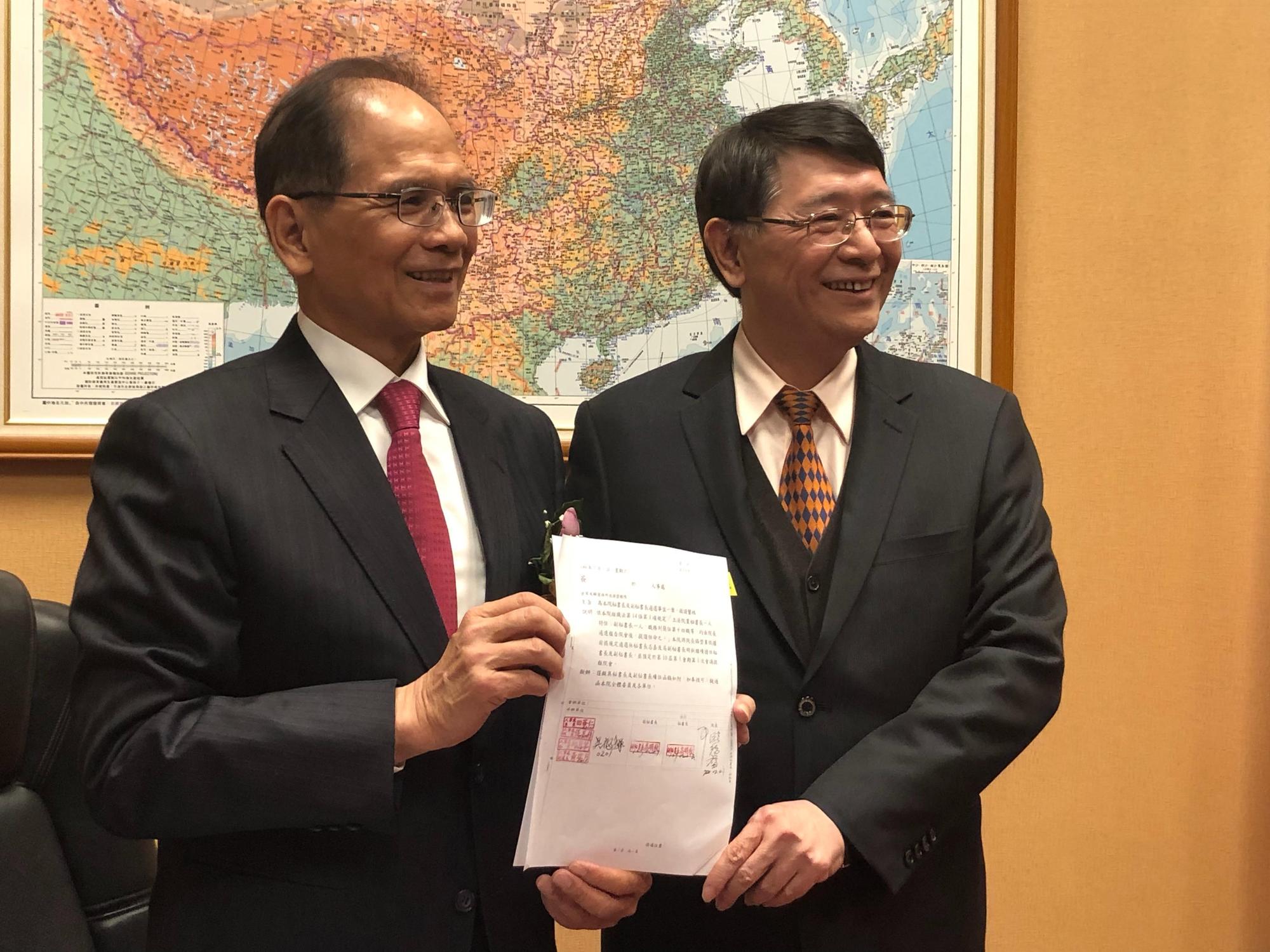 新任立法院長游錫堃就職後的首份公文，就是任命林志嘉擔任立法院祕書長。（立法院提供）