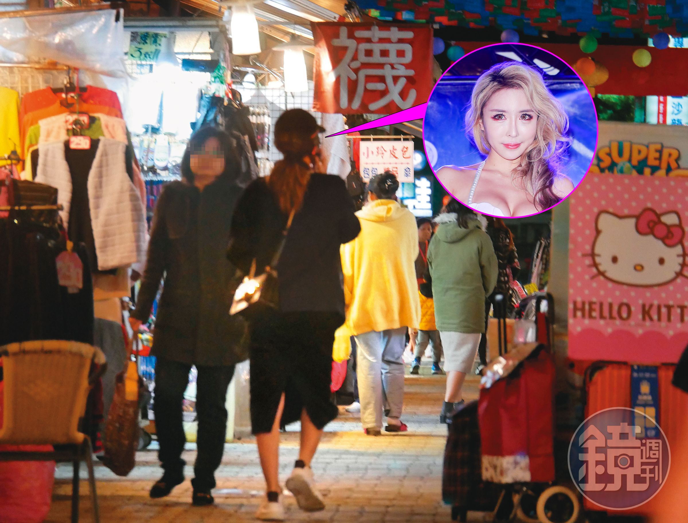 產後蹓躂：到了1月8日，雪碧被本刊目擊一身黑衣，神祕出沒在四平商圈，講著電話快速行走。