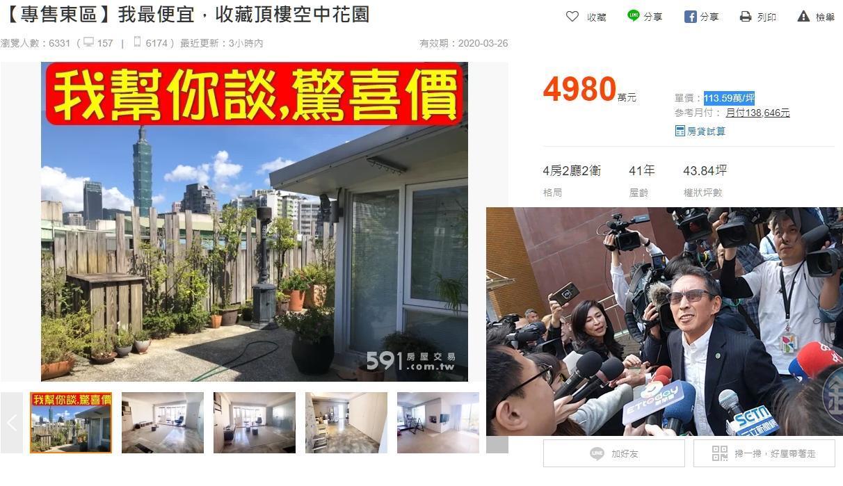 鈕承澤出售的房子,是他的發跡之地,也是犯案之地。(翻攝591房屋交易網、本刊資料照)