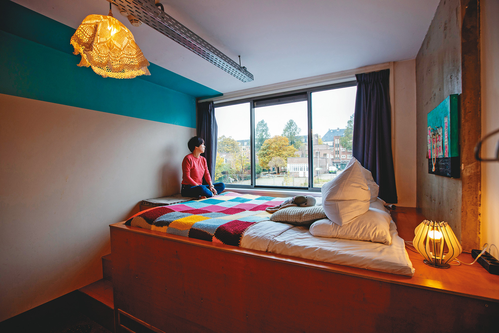 除了多人合住需共用衛浴的Dorm,Hostel也有提供私人衛浴的Double Deluxe Room Ensuite。