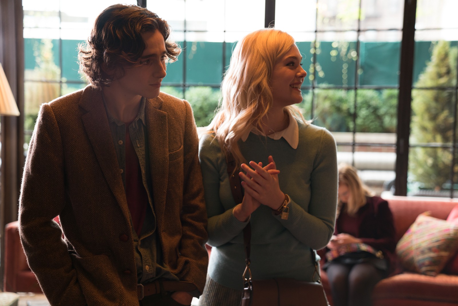 新生代鮮肉提摩西夏勒梅，電影中為了女友艾兒芬妮，打算安排一段紐約的浪漫之旅。（甲上提供）