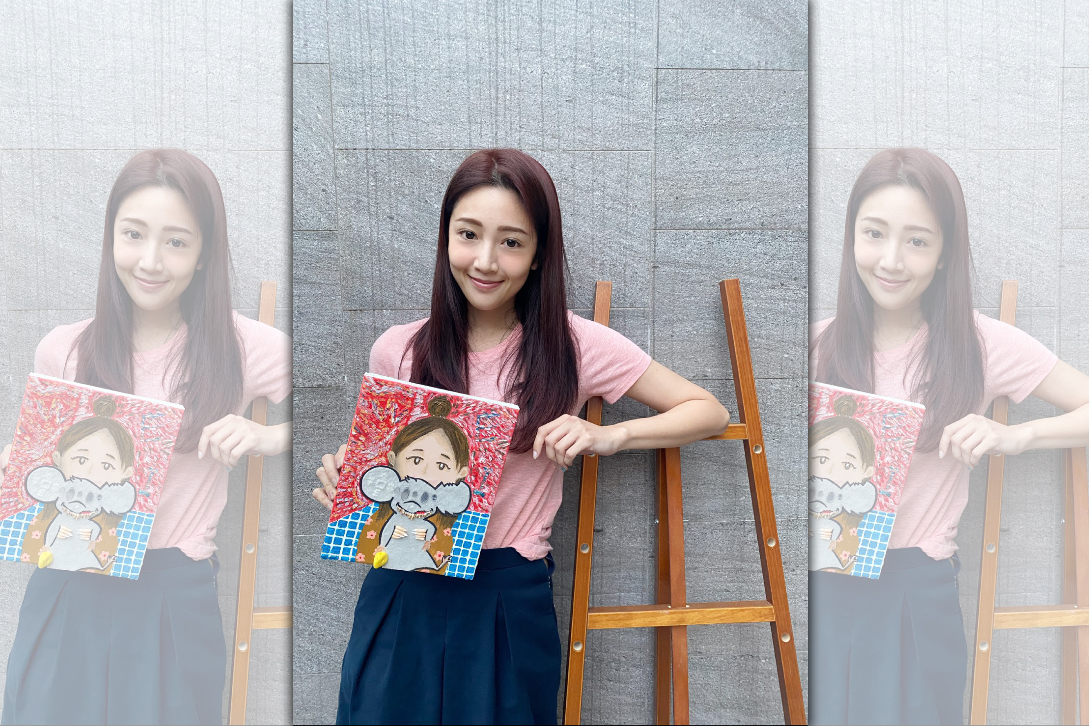 黃薇渟為了這次的畫展，花了3天的時間構圖。（球狀星團娛樂提供）