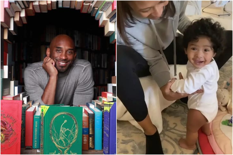 在Kobe與二女兒因墜機身亡的20多天後，凡妮莎貼出了小女兒學站的影片，卻格外令人心疼。（左圖翻攝自Kobe Bryant臉書、右圖翻攝自Vanessa Bryant IG）