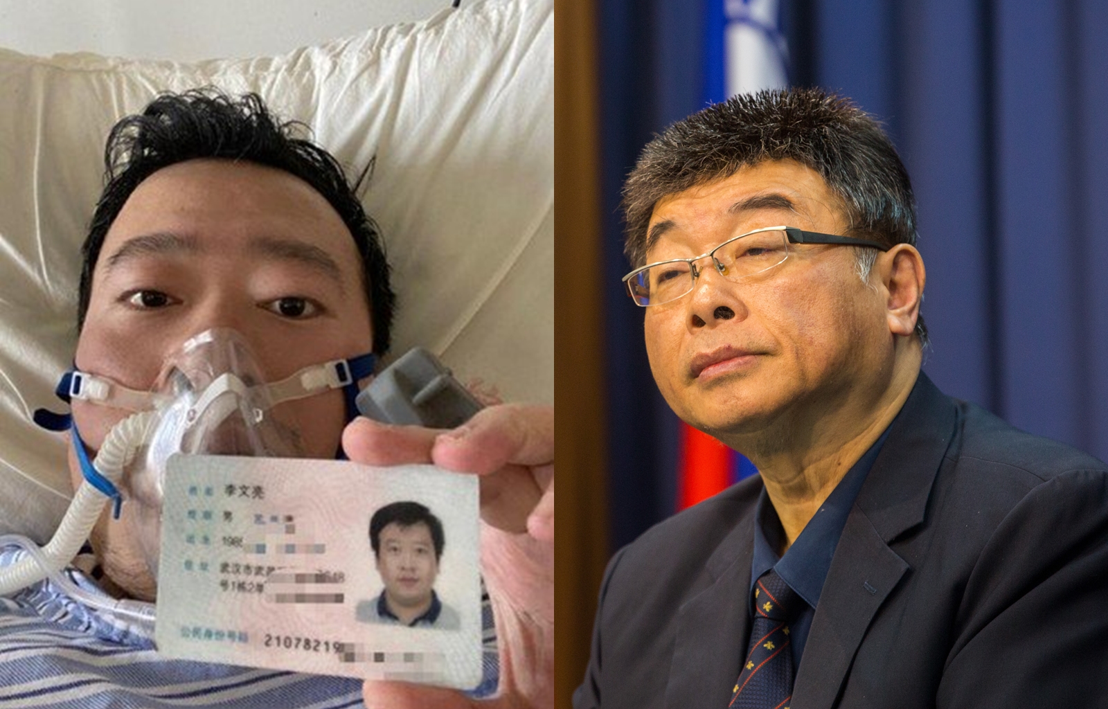 網路上流傳著一份李文亮的遺言，邱毅說自己哭了很多很多次。（左圖翻攝自網路，右圖本刊資料照）