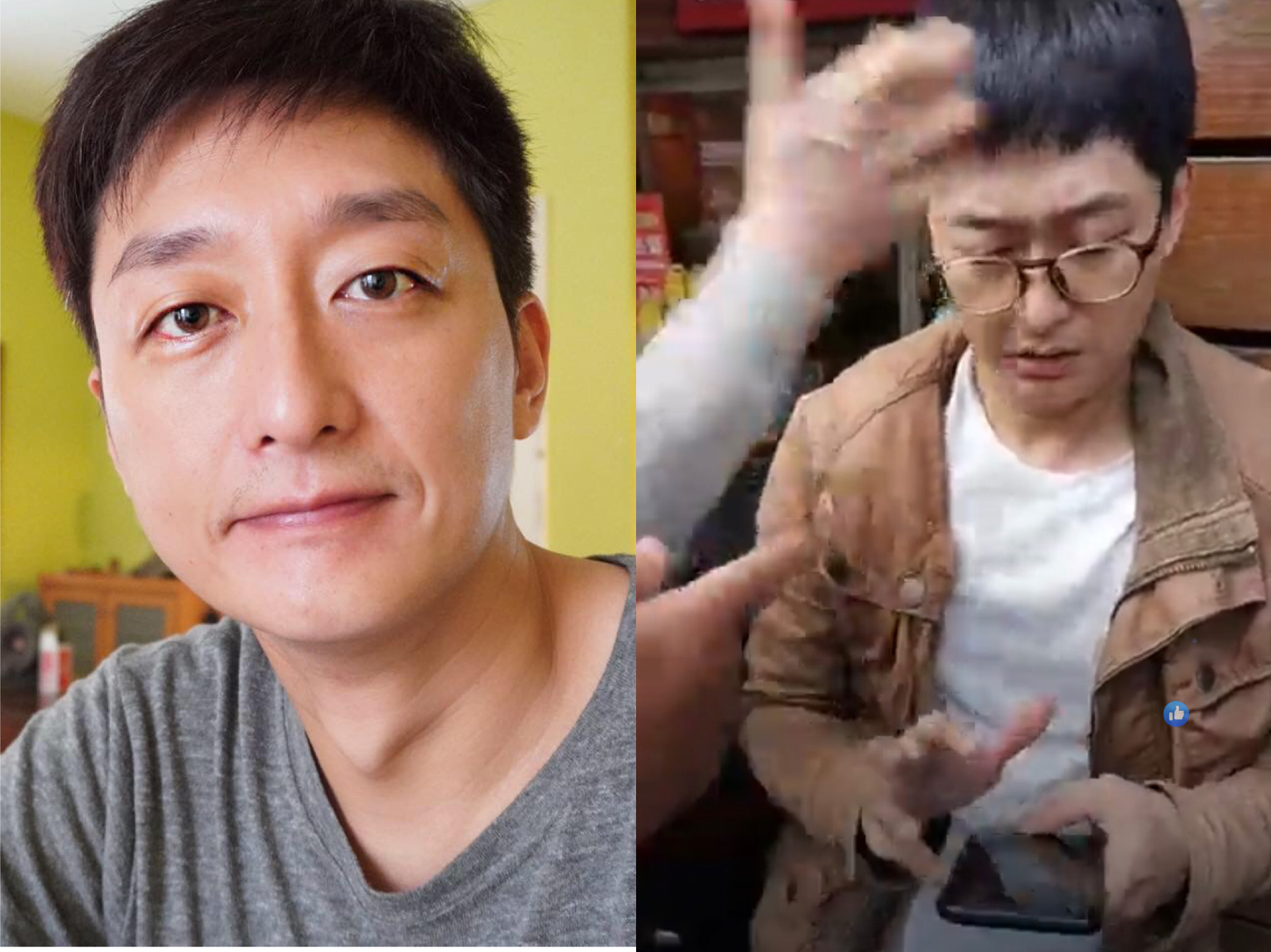 柯宇綸1月5日遭統促黨成員包圍「巴頭」。（翻攝自柯宇綸、李承龍臉書）