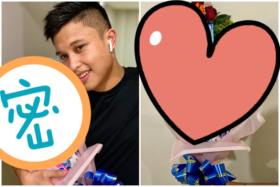 菲律賓有網紅設計一款抗疫限定花束。（翻攝自Rigel Thomas臉書）