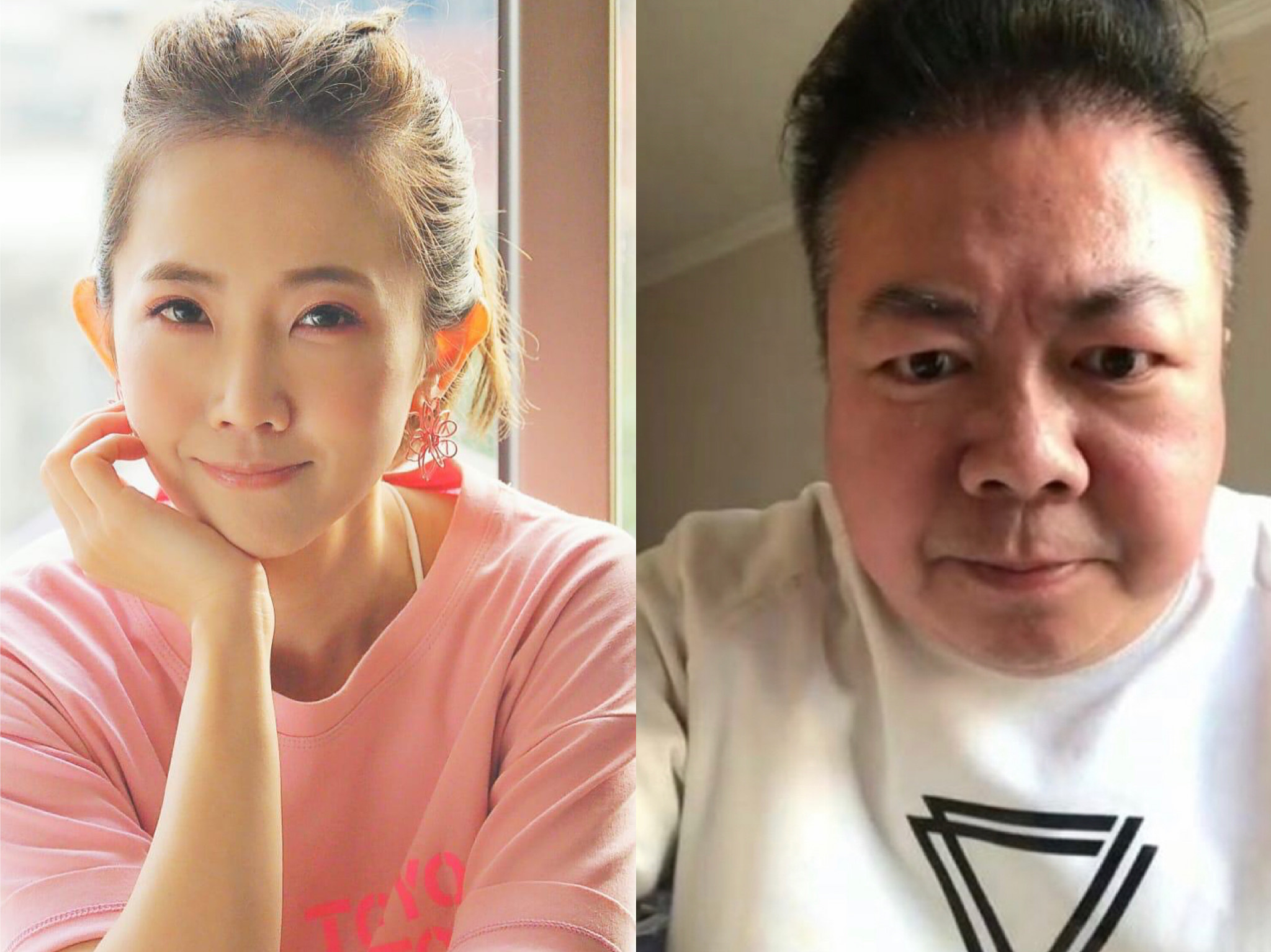 有媒體爆料謝忻曾將貼身衣物放在董至成車上，導致董至成與老婆發生爭吵。（翻攝自謝忻、董至成臉書）