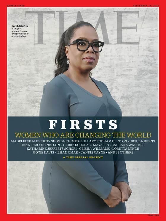 歐普拉是美國第一位擁有自製脫口秀節目的女性,成為《Time Firsts—先鋒女性》受訪對象之一。(翻攝自time.com)