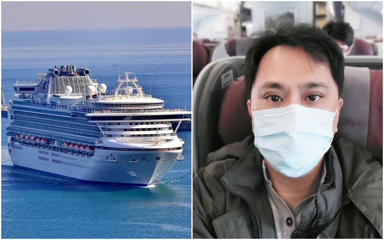 網紅「486先生」陳延昶（右）霸氣宣布，若政府願意把鑽石公主號遊輪（圖為示意非該航次）上的同胞接回來，「願意支援200萬台幣贊助這個計畫，我是說真的。」（翻攝自基隆旅遊網／486先生臉書）