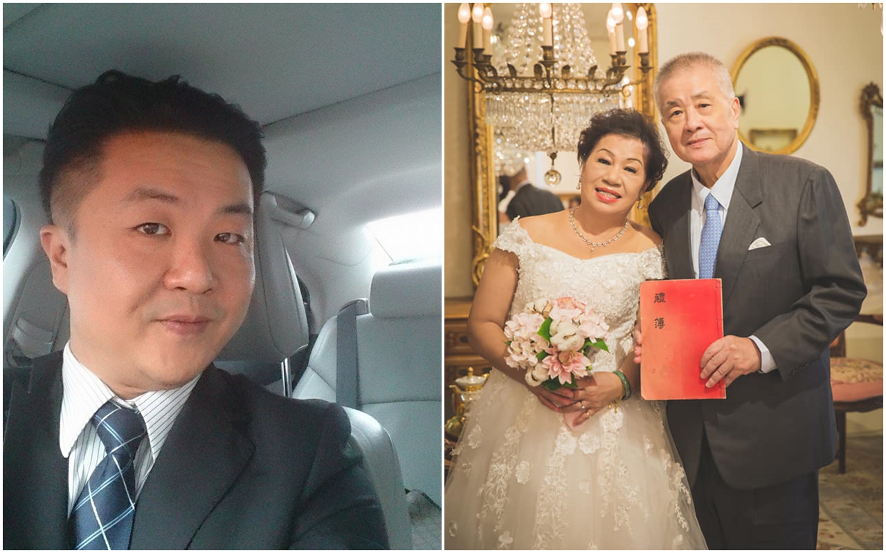 呂秋遠（左）不僅替母親圓夢拍婚紗，更翻出父母親54年前的結婚禮金簿。（翻攝自呂秋遠臉書）