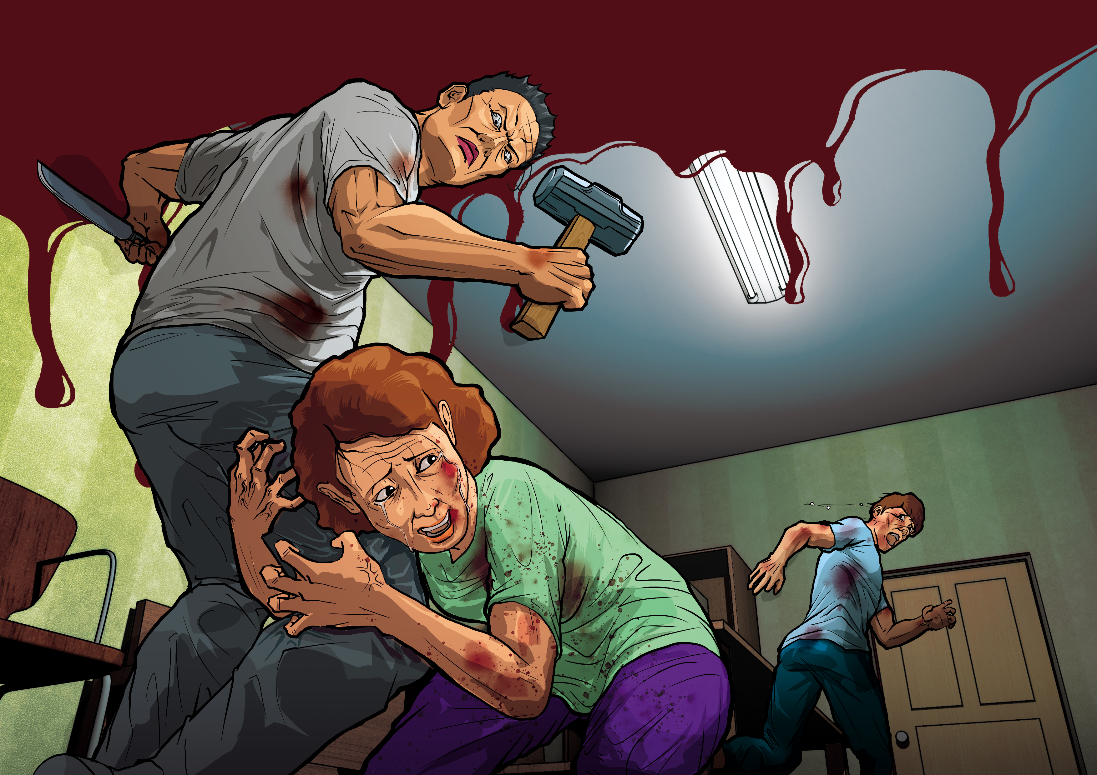 簡姓房東的妻子捨身阻擋凶手，才讓兒子有機會逃離現場。（圖為示意畫面）