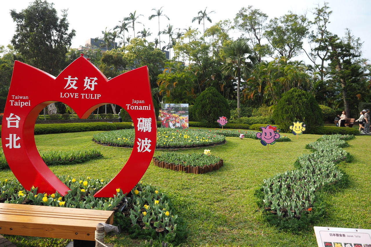 日本礪波的展區，花尚未完全開。