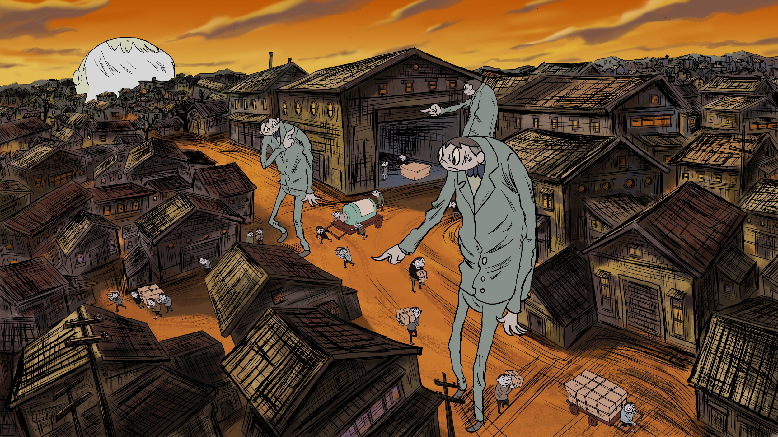 《金魚》以男孩視角刻畫統治者的貪婪，大人與小孩則意味階級對立。（零壹影像有限公司提供）