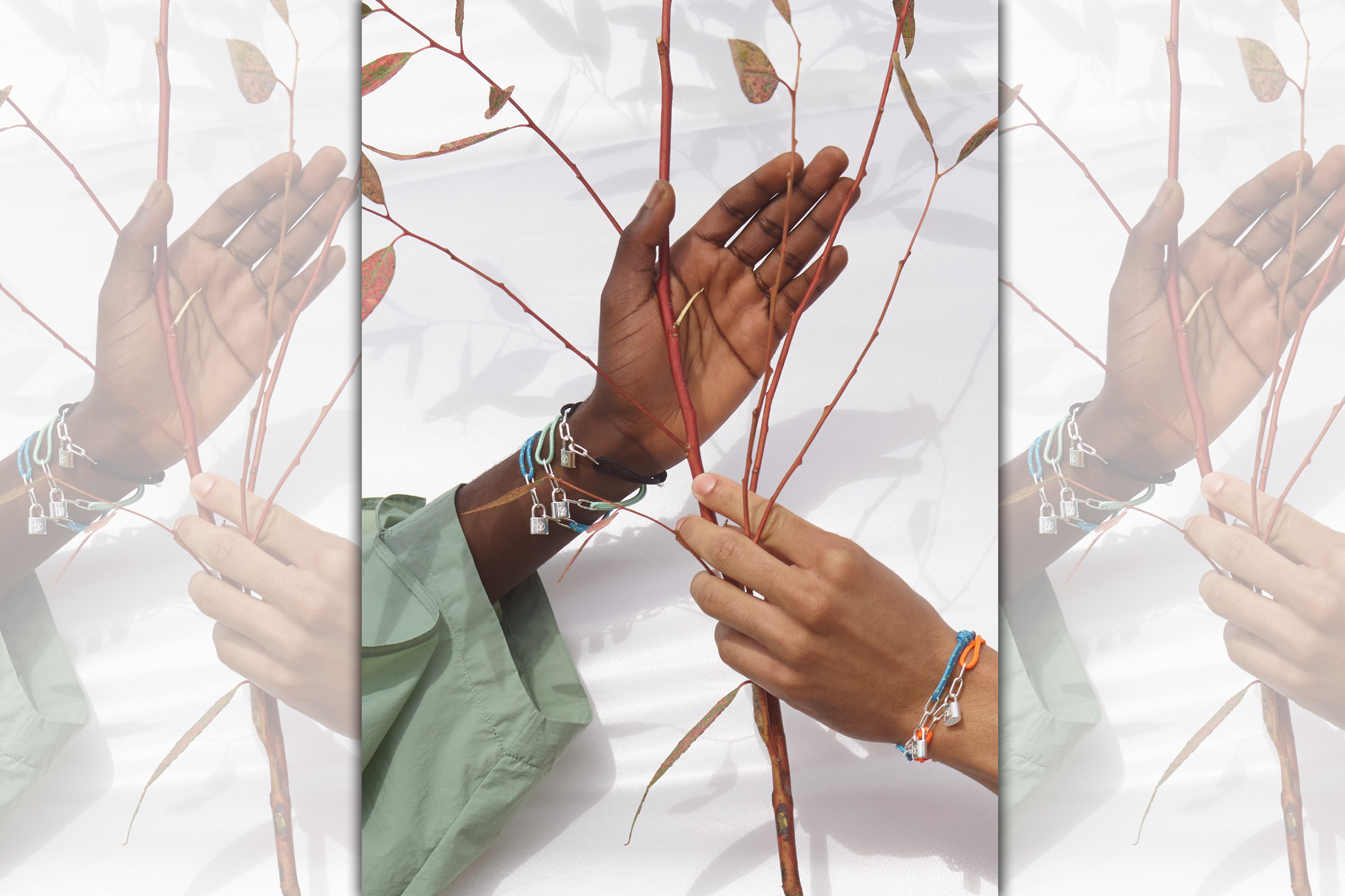 Virgil Abloh設計的4款Silver Lockit手鍊將於本週五開始販售。(路易威登提供)