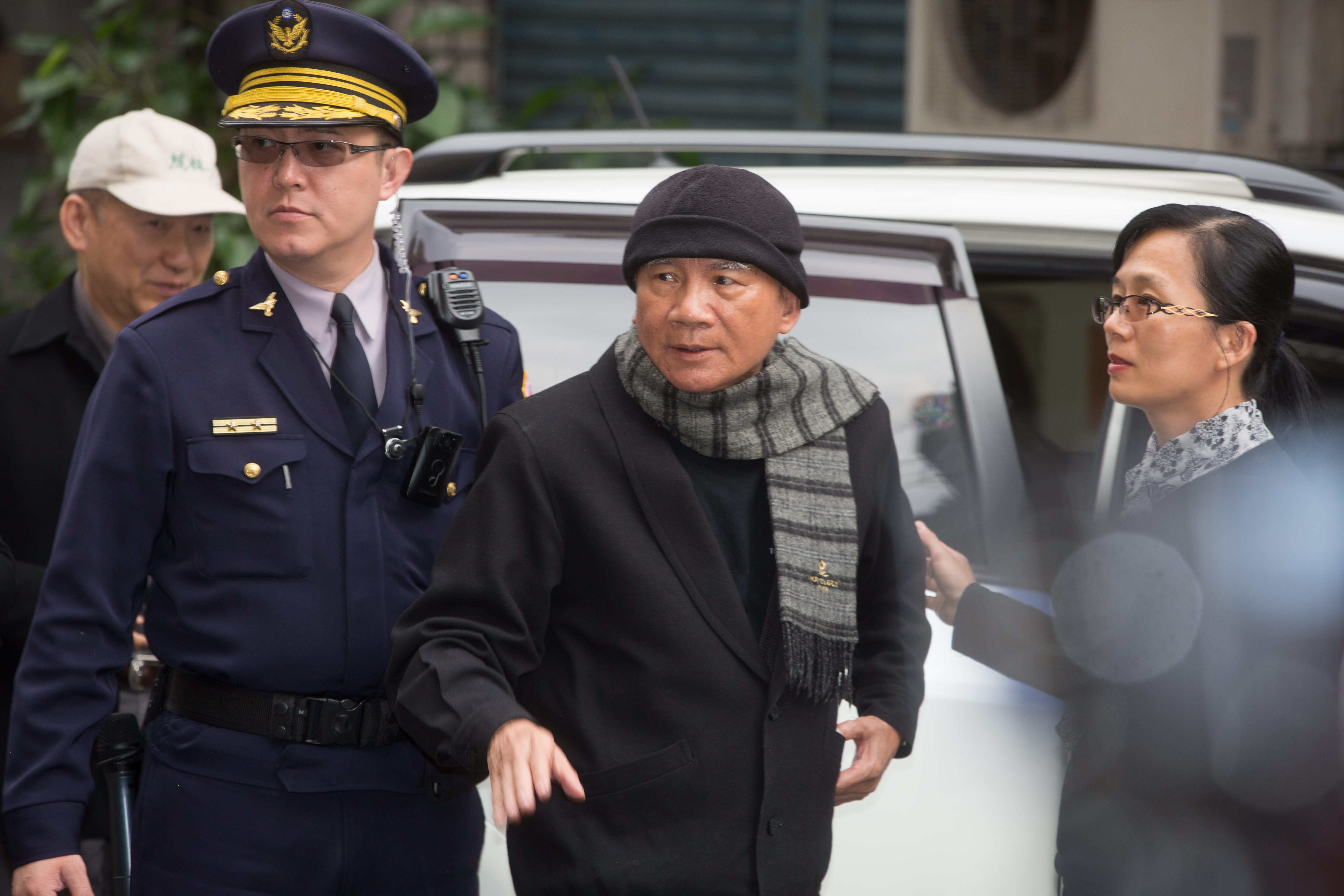 林宅血案當事人林義雄（中）面對往事不願再談。圖為2018年林義雄赴義光教會參加228追思禮拜。