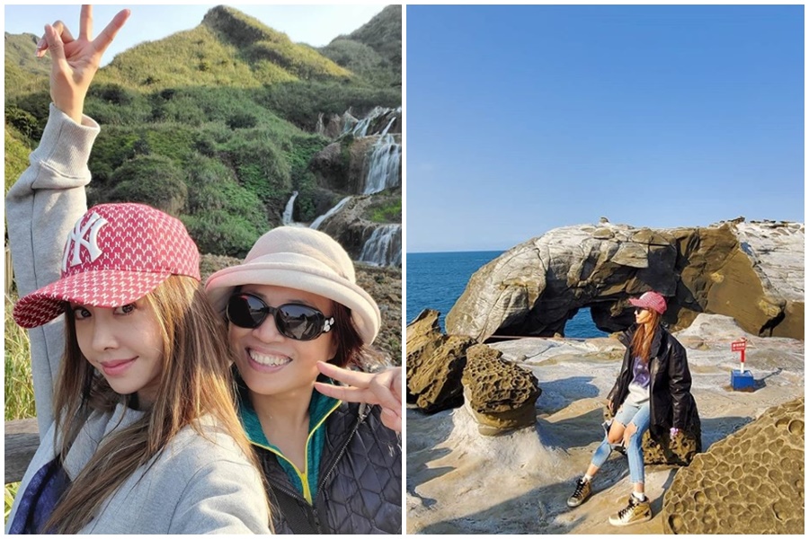 天后蔡依林帶著媽媽到北海岸散心，在IG連發好幾張美照。（翻攝自蔡依林IG）