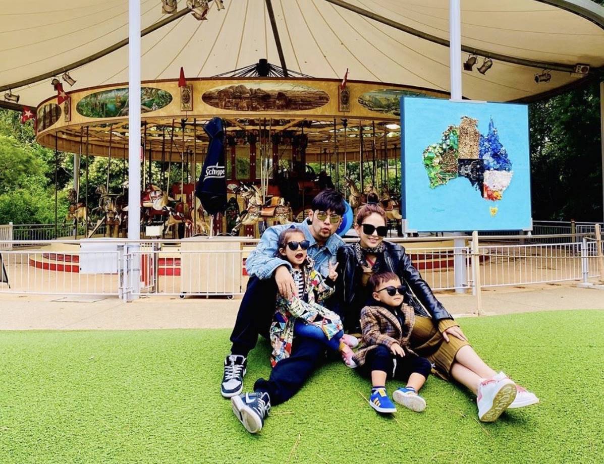 周杰倫與昆凌一家四口在澳洲過天倫樂。（摘自IG）