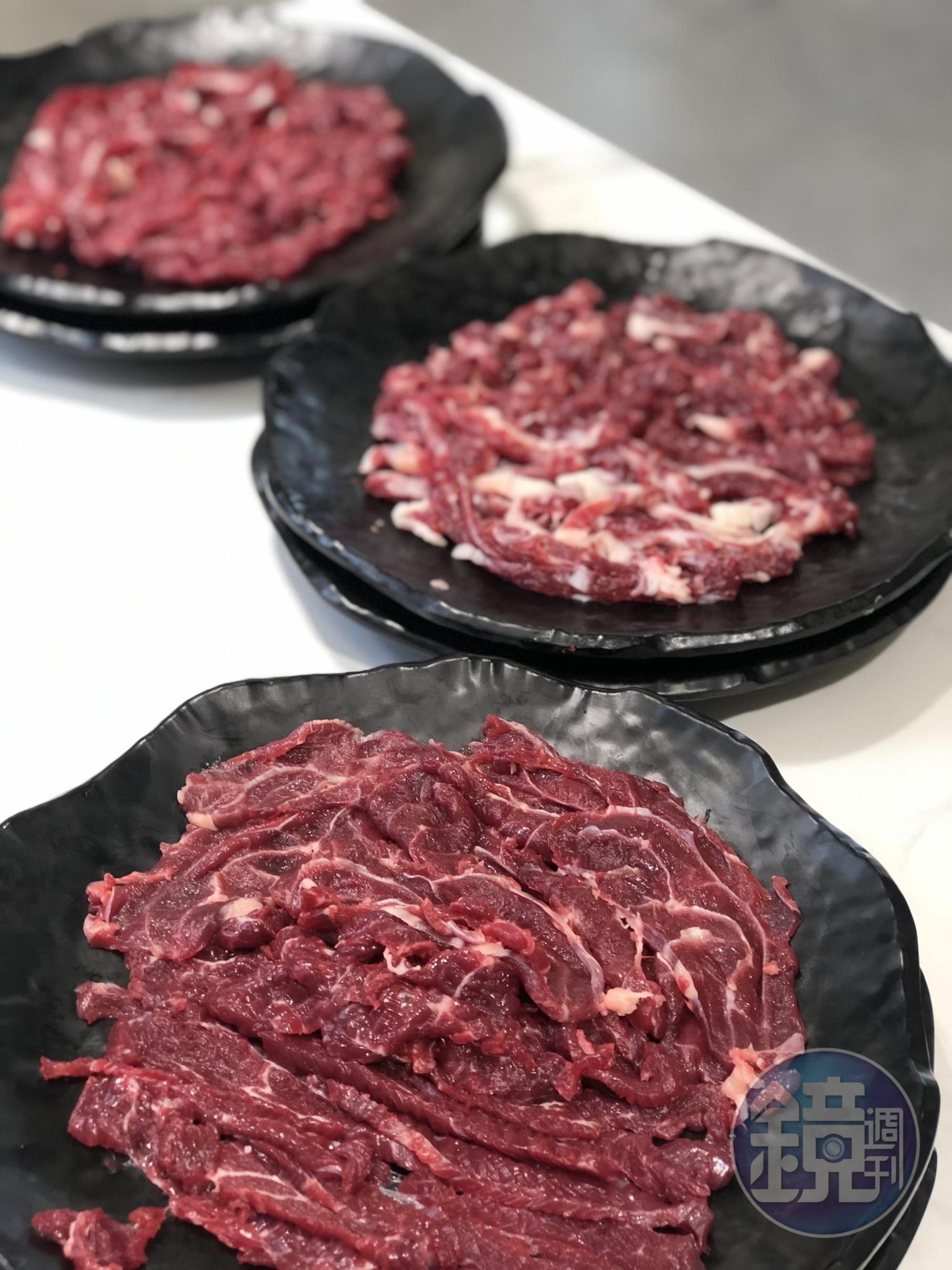 阿裕牛肉的特色就是有各個花色不同的部位。