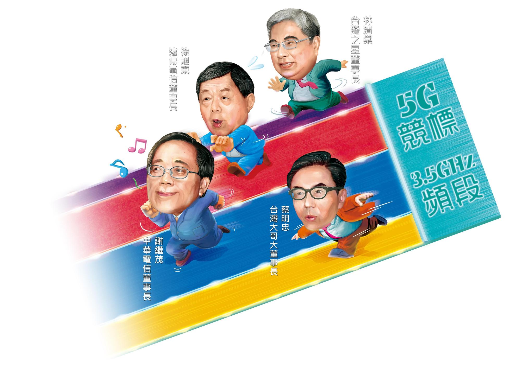5G競標結果出爐,中華電信、遠傳各花20多億元如願標到最有利位置,台灣大、台灣之星原打算攜手,最後遭對手分隔2端。