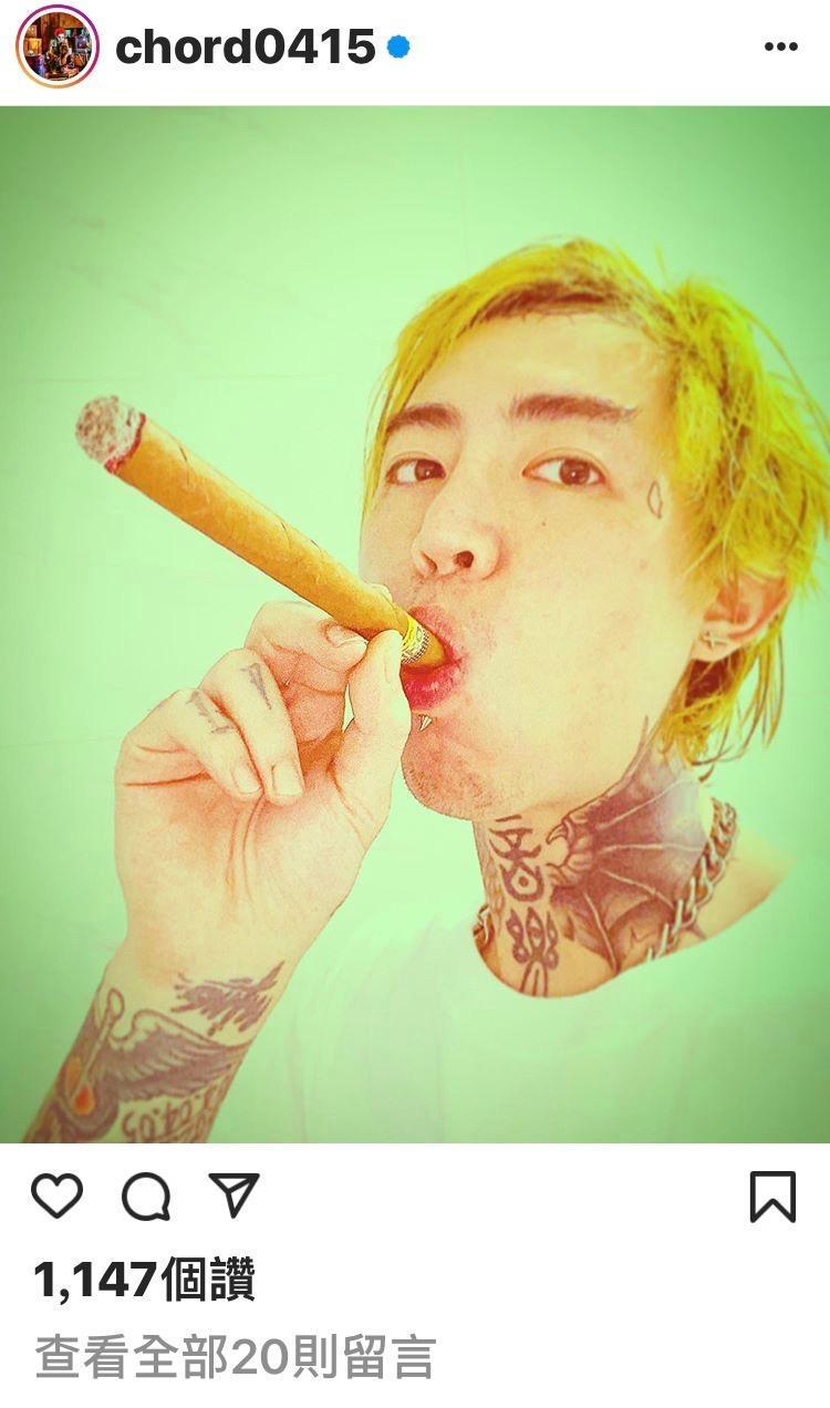 謝和弦面對警方偵訊態度輕鬆，供稱是國外友人私訊而轉貼。（翻攝謝和弦IG）