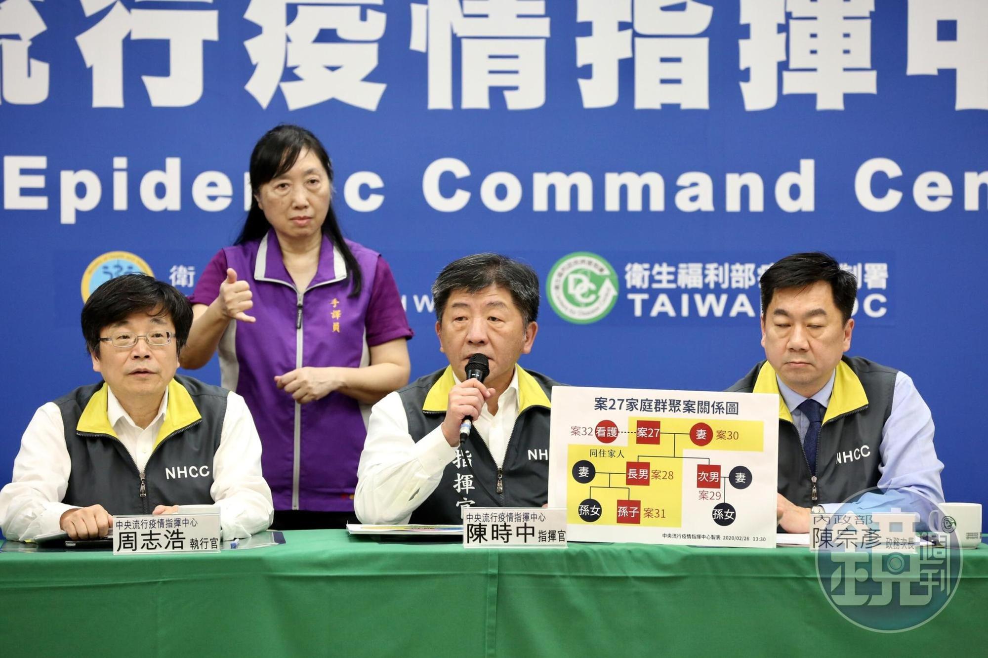 中央流行疫情指揮中心召開記者會,宣布我新增第32例新冠肺炎確診病患。